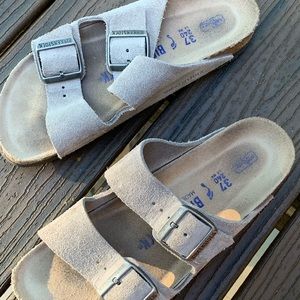 Tan suede Birkenstocks size 37